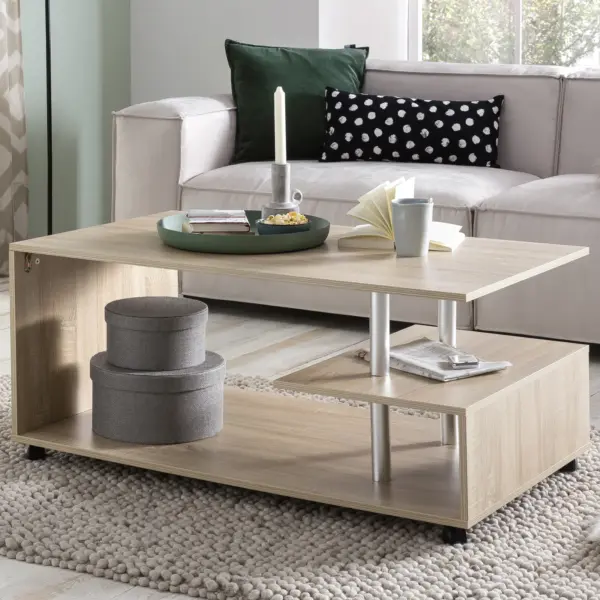 FineBuy Design Couchtisch aus Holz, Grau – 105 × 48,5 × 60 cm FineBuy Design Couchtisch aus Holz, Grau – 105 × 48,5 × 60 cm