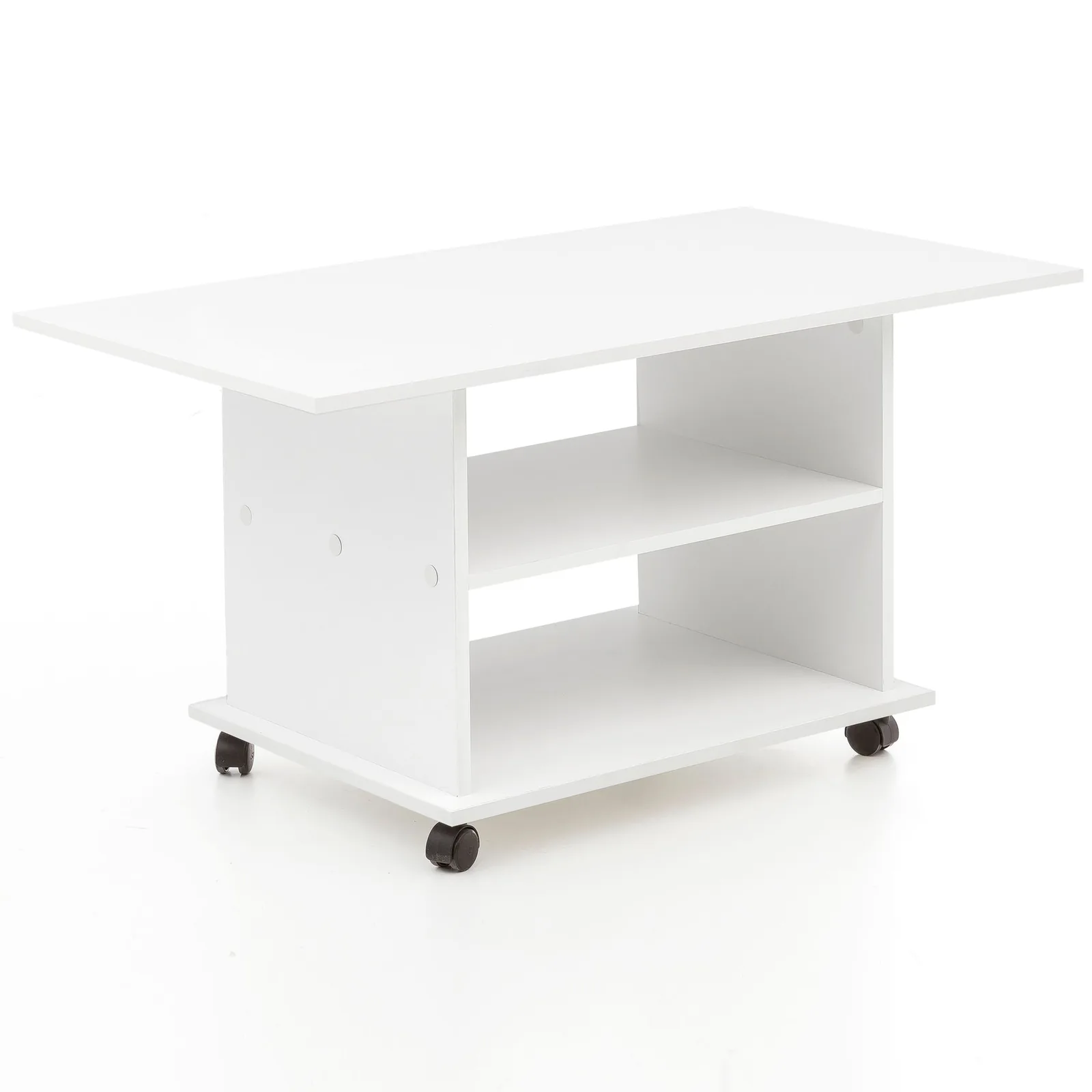 FineBuy Design Couchtisch aus Holz, Weiß – 95 × 51 × 54,5 cm