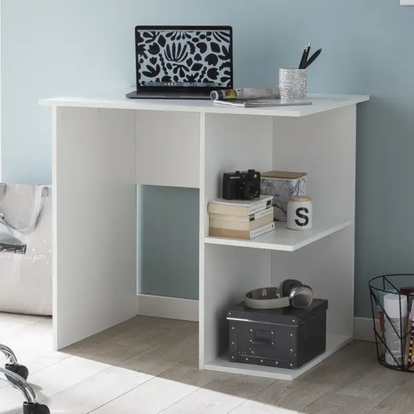 FineBuy Schreibtisch, Weiß – 82 × 76 × 60 cm