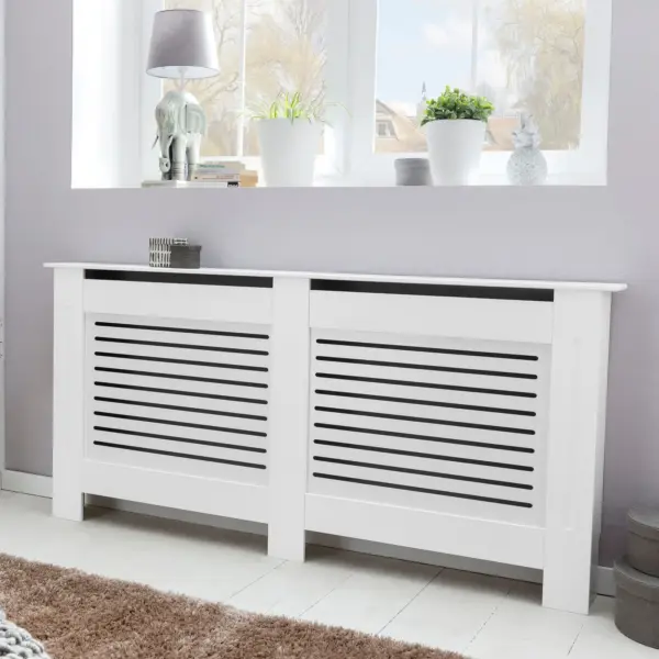 FineBuy Design Heizkörperverkleidung aus Holz, Weiß