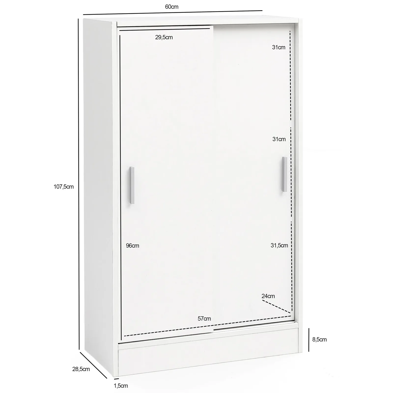 FineBuy Kommode, Weiß – 60 cm