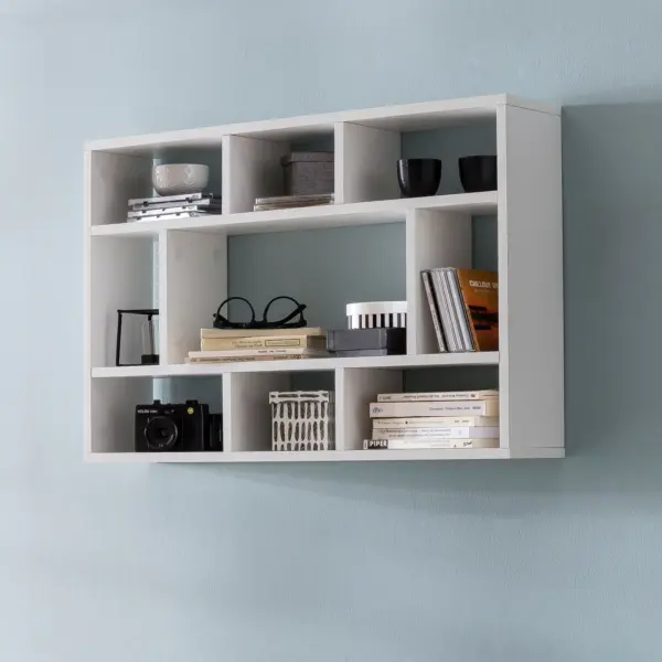 FineBuy Wandregal aus Holz, Weiß – 75 × 51 × 16 cm FineBuy Wandregal aus Holz, Weiß – 75 × 51 × 16 cm