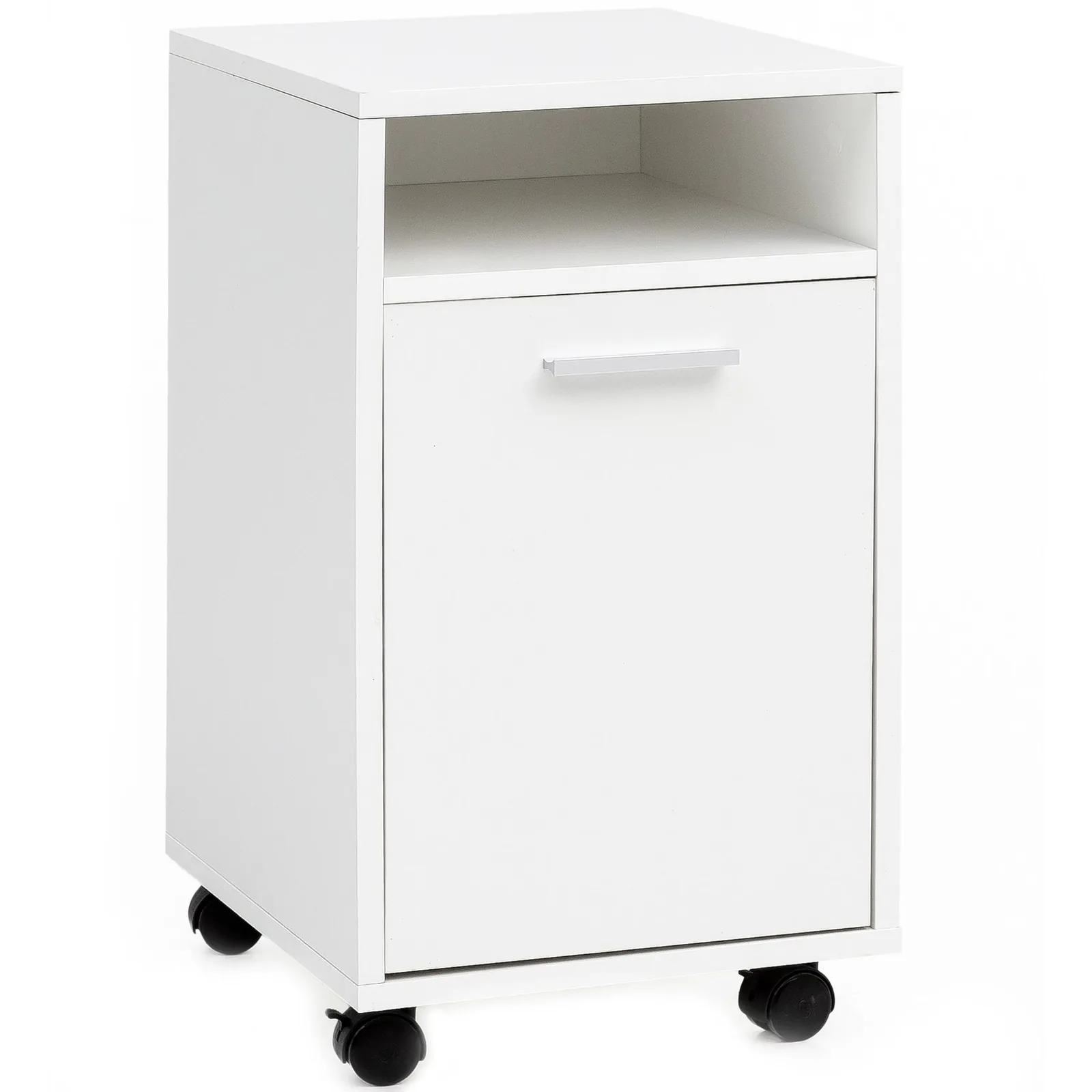 FineBuy Rollcontainer aus Holz, Weiß – 33 × 60 × 38 cm