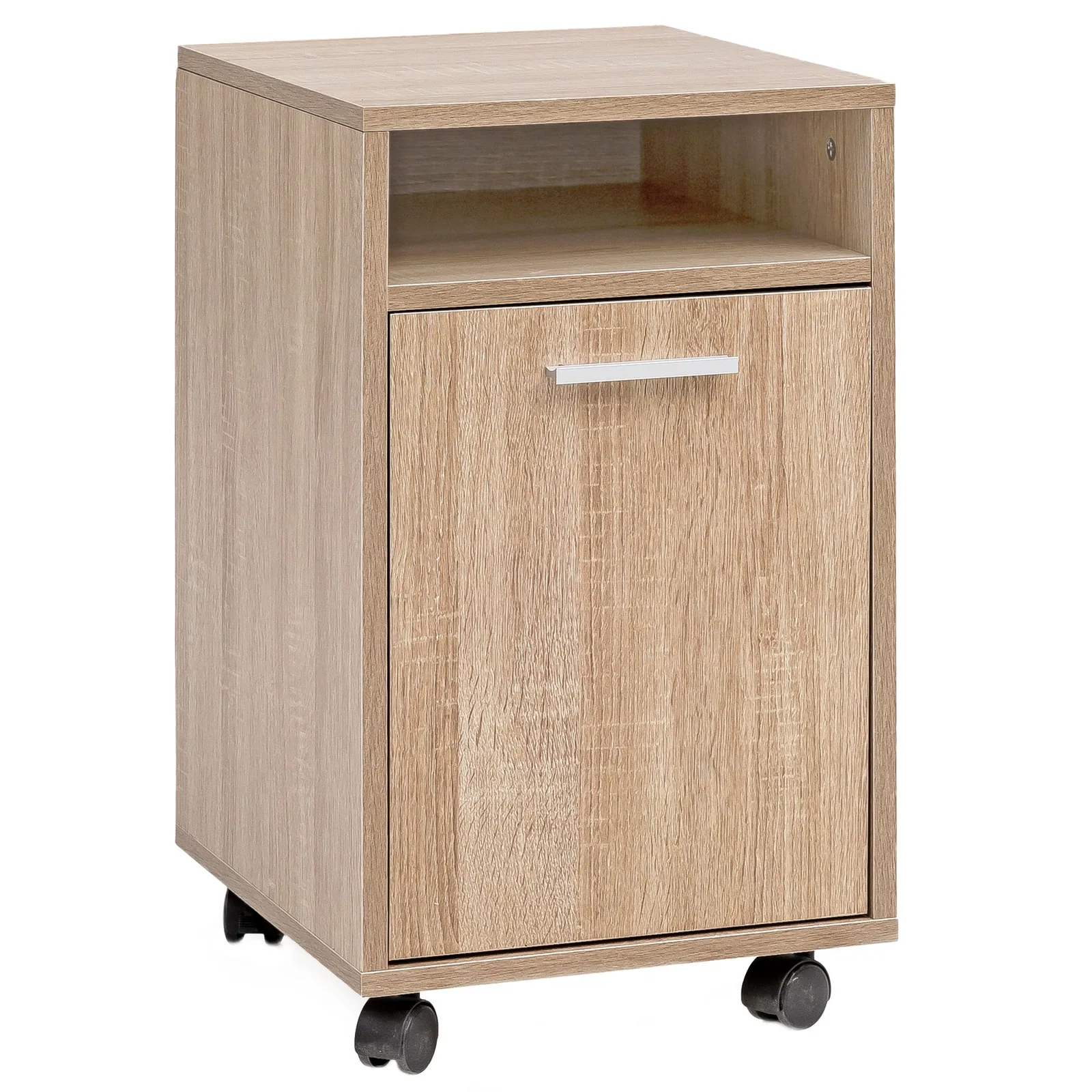 FineBuy Rollcontainer aus Holz, Weiß – 33 × 60 × 38 cm