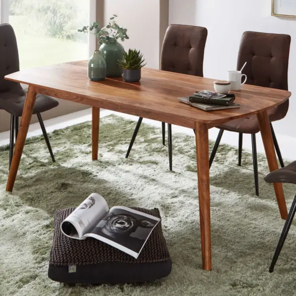 FineBuy Esszimmertisch Sheesham Massivholz Tisch, Braun FineBuy Esszimmertisch Sheesham Massivholz Tisch, Braun