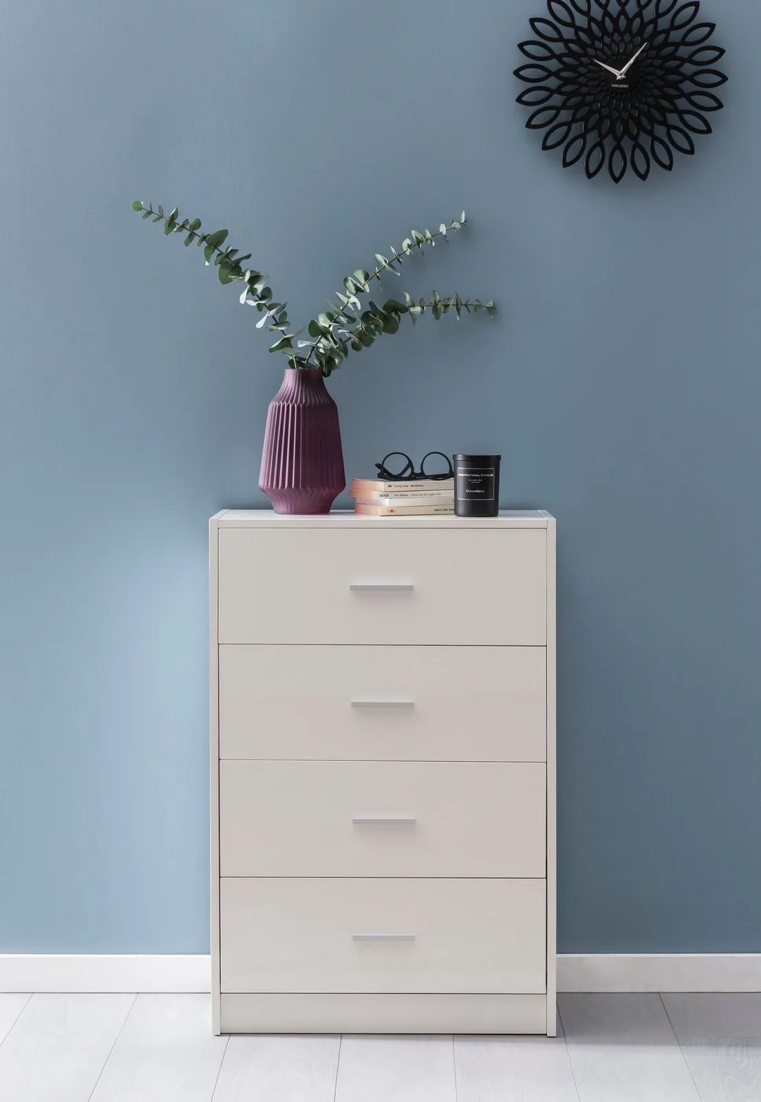 FineBuy Design Sideboard FB52330 aus Holz, Weiß – 60 × 90 × 30 cm