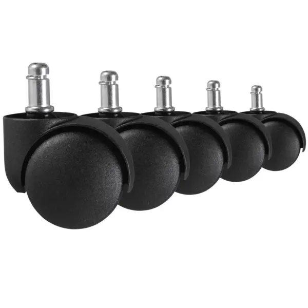 FineBuy 5er Set gebremste Weichboden-Rollen für Bürostuhl, Schwarz – 50 mm FineBuy 5er Set gebremste Weichboden-Rollen für Bürostuhl, Schwarz – 50 mm