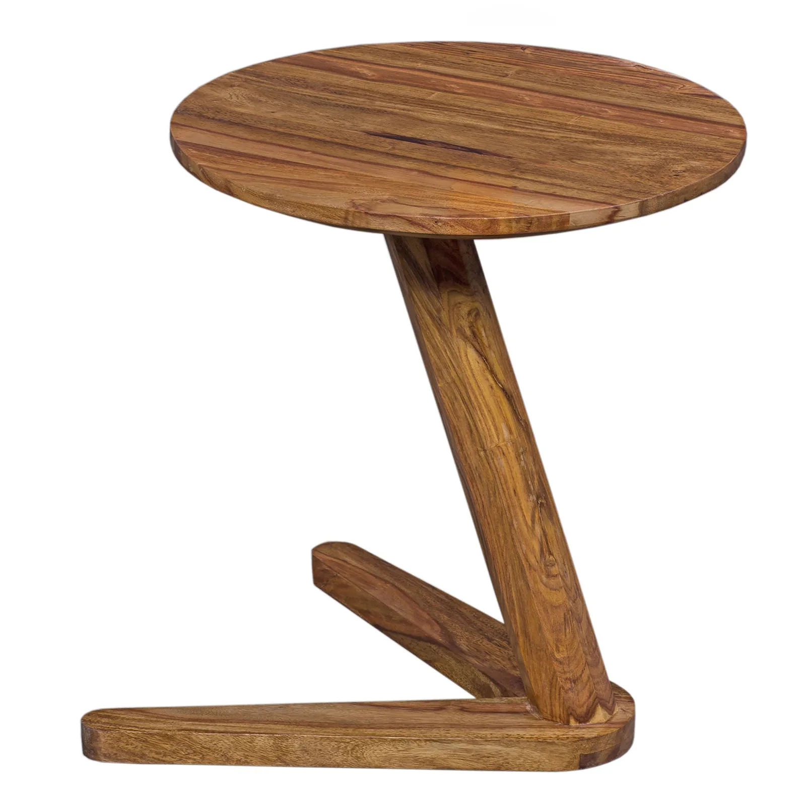 FineBuy Beistelltisch Massivholz Sheesham Design Wohnzimmertisch, Braun – 45 × 45 cm