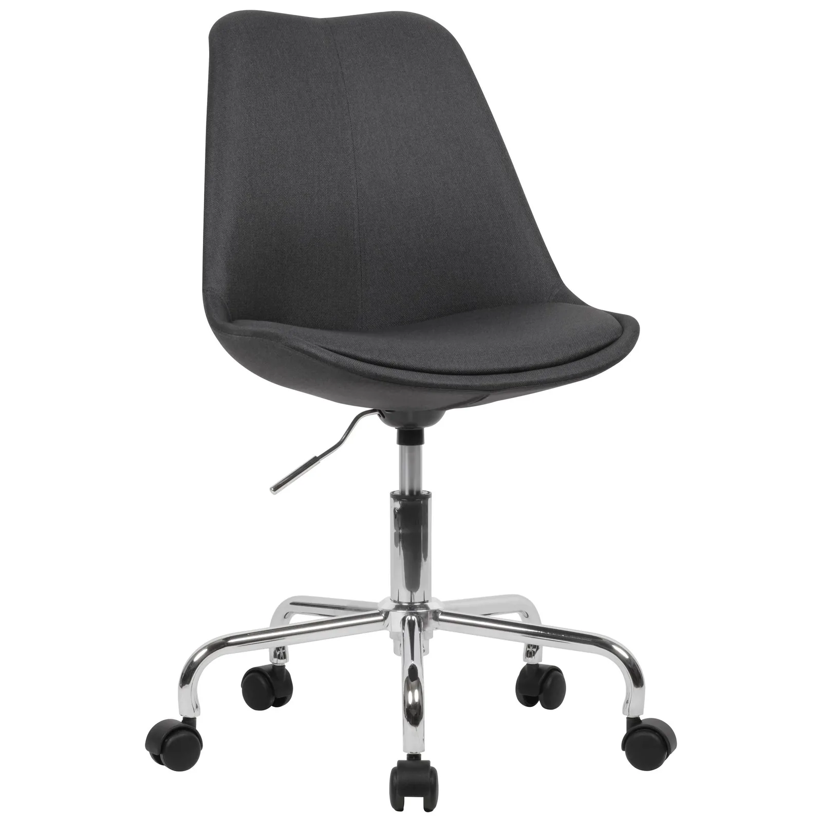 FineBuy Schreibtischstuhl Stoff Design Drehstuhl mit Lehne, Schwarz
