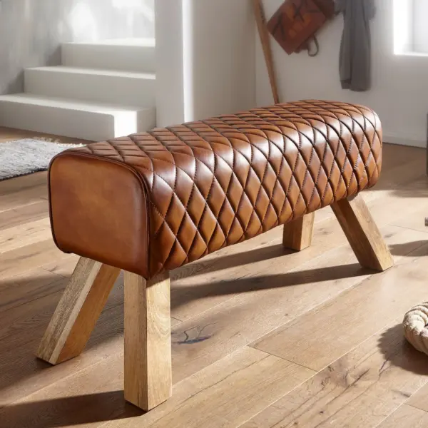 FineBuy Design Sitzbank aus Mangoholz, Braun