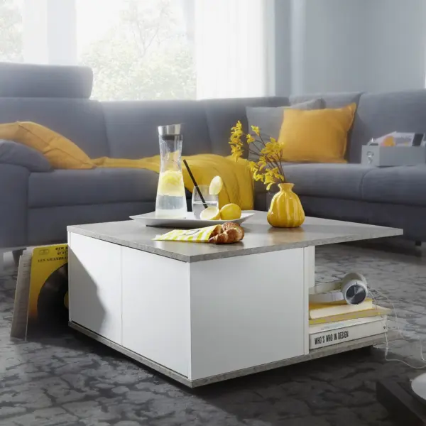 FineBuy Design Couchtisch, Grau – 70 × 70 cm FineBuy Design Couchtisch, Grau – 70 × 70 cm