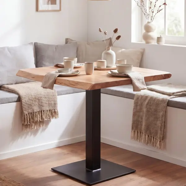 FineBuy Esszimmertisch, Braun – 80 cm FineBuy Esszimmertisch, Braun – 80 cm