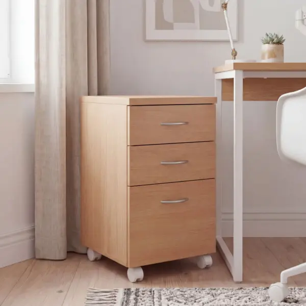 FineBuy Rollcontainer OTTAWA, Braun – 40 × 60 × 45 cm