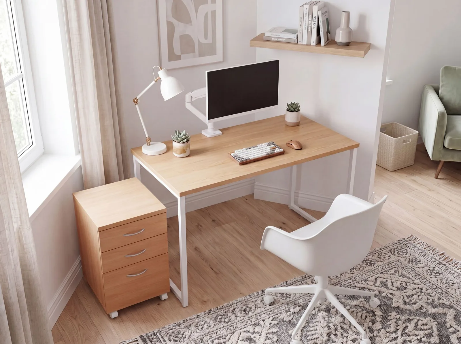 FineBuy Rollcontainer OTTAWA, Braun – 40 × 60 × 45 cm