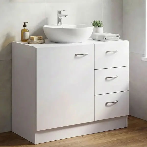 FineBuy Waschbecken-Unterschrank, Weiß – 54 × 63 × 30 cm FineBuy Waschbecken-Unterschrank, Weiß – 54 × 63 × 30 cm