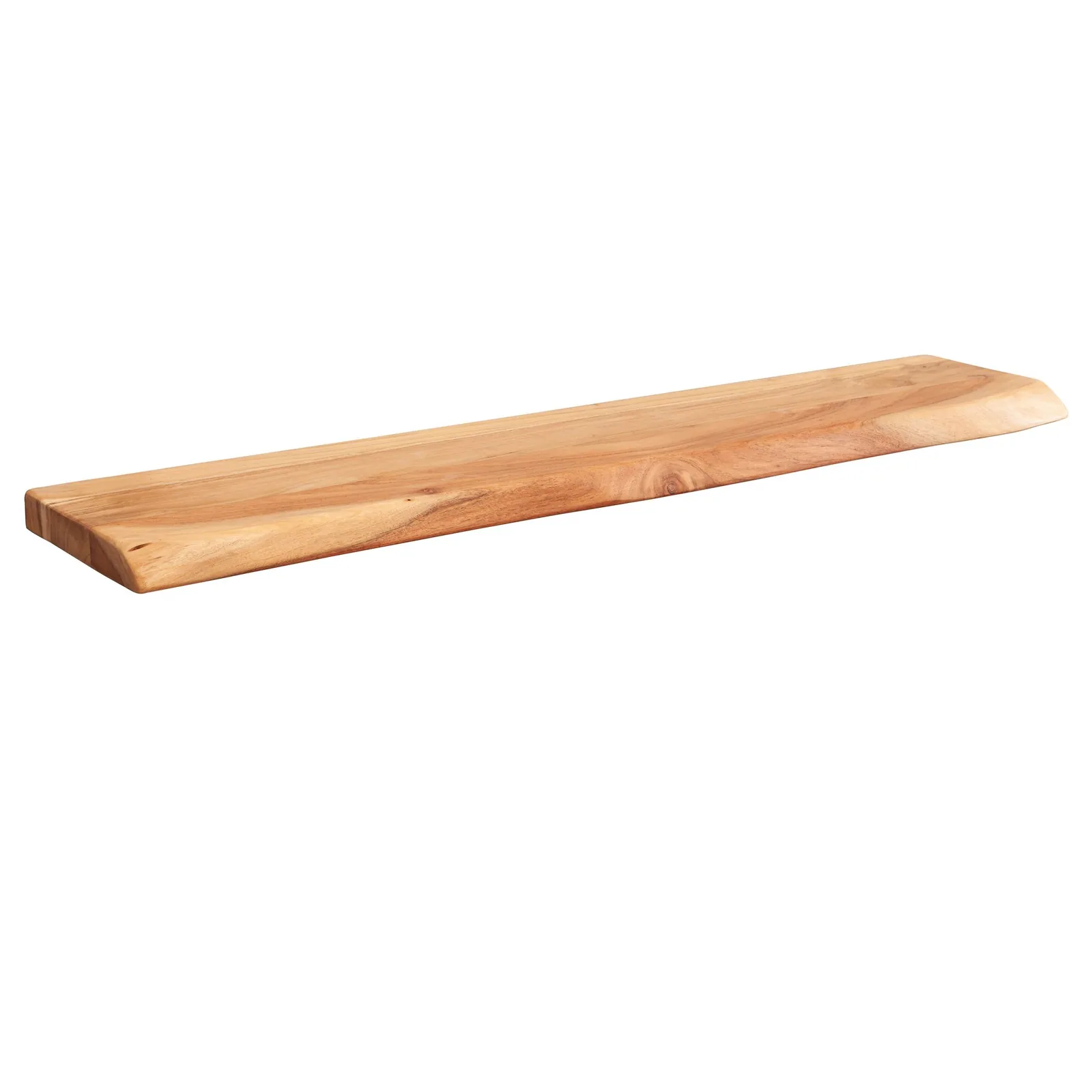 FineBuy Wandregal mit Baumkante Akazie Massivholz, Braun