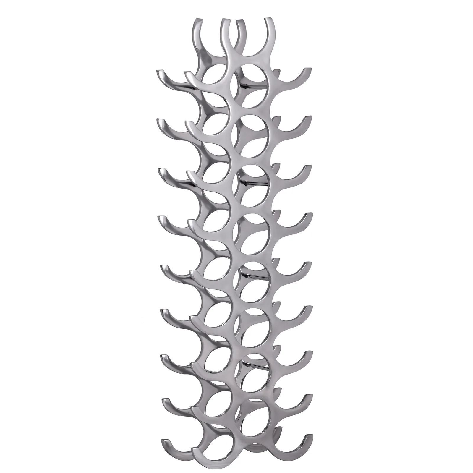FineBuy Weinregal aus Aluminium, Silber – 98 cm