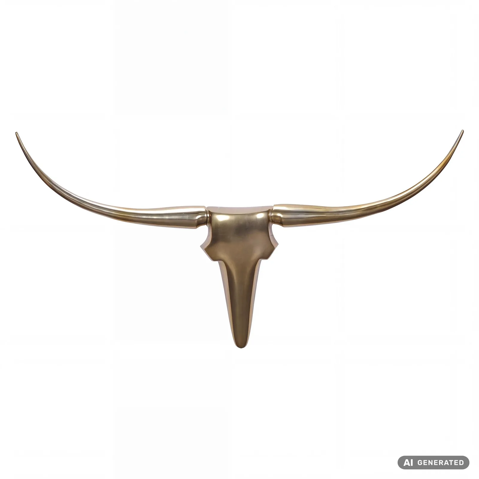 FineBuy Deko Geweih Bull M FB37859 aus Aluminium, Gold – 100 cm