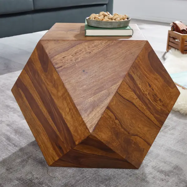 FineBuy Couchtisch, Braun – 57 × 42,5 × 57 cm