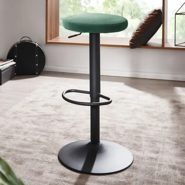 FineBuy Barhocker Samt Hocker ohne Lehne 58, Grün