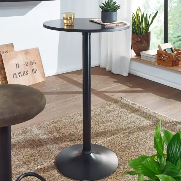 FineBuy Design Bartisch aus Holz, Schwarz – 100 cm FineBuy Design Bartisch aus Holz, Schwarz – 100 cm