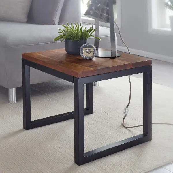 FineBuy Beistelltisch, Braun – 45 × 40 × 45 cm FineBuy Beistelltisch, Braun – 45 × 40 × 45 cm
