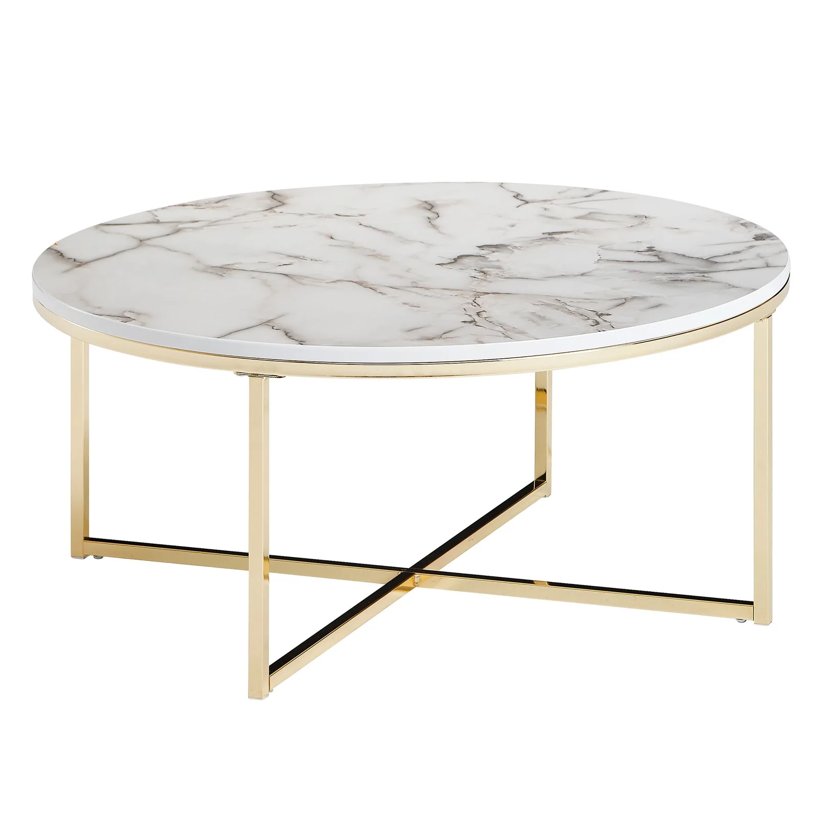 FineBuy Design Couchtisch, Weiß – 80 cm