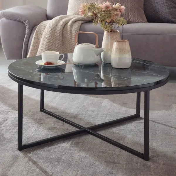 FineBuy Design Couchtisch, Schwarz – 80 cm FineBuy Design Couchtisch, Schwarz – 80 cm