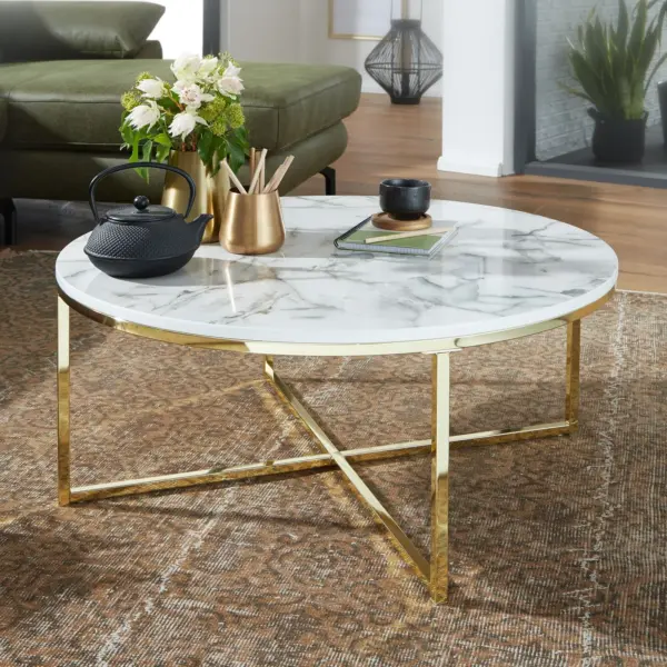 FineBuy Design Couchtisch, Weiß – 80 cm FineBuy Design Couchtisch, Weiß – 80 cm