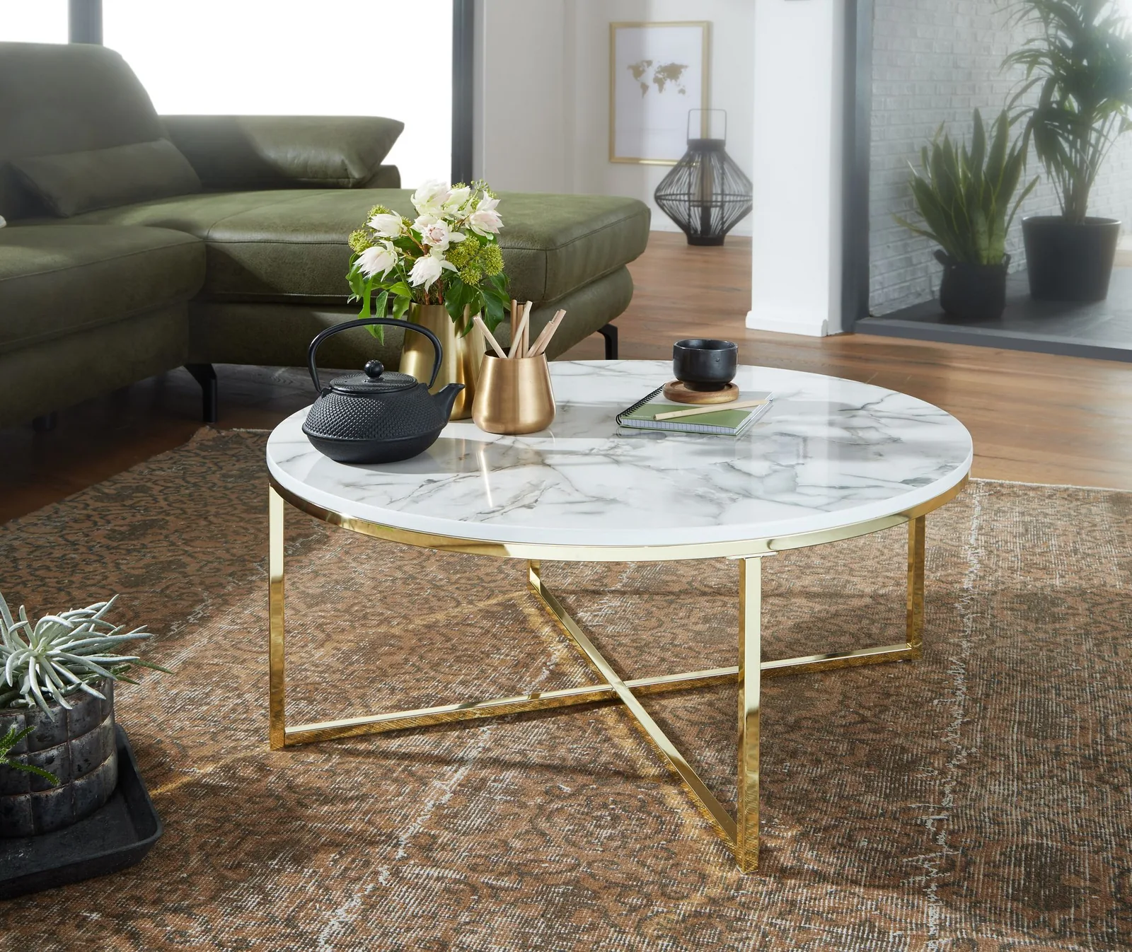 FineBuy Design Couchtisch, Weiß – 80 cm
