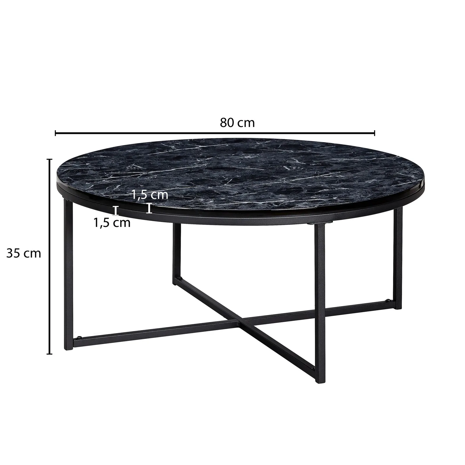FineBuy Design Couchtisch, Weiß – 80 cm