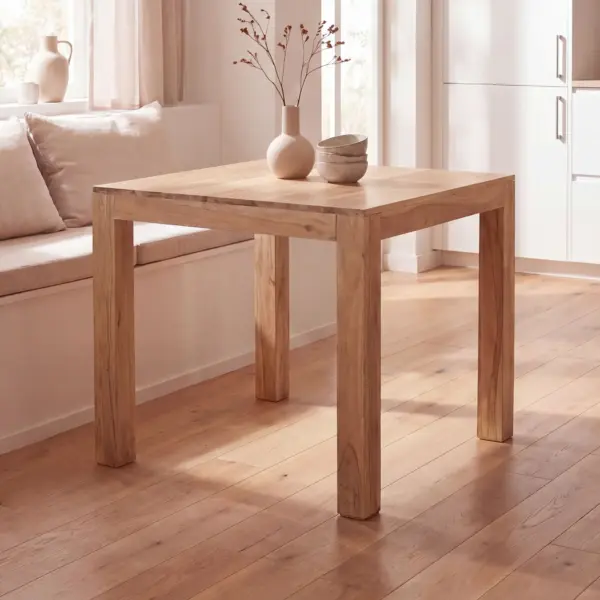 FineBuy Esstisch, Braun – 80 cm