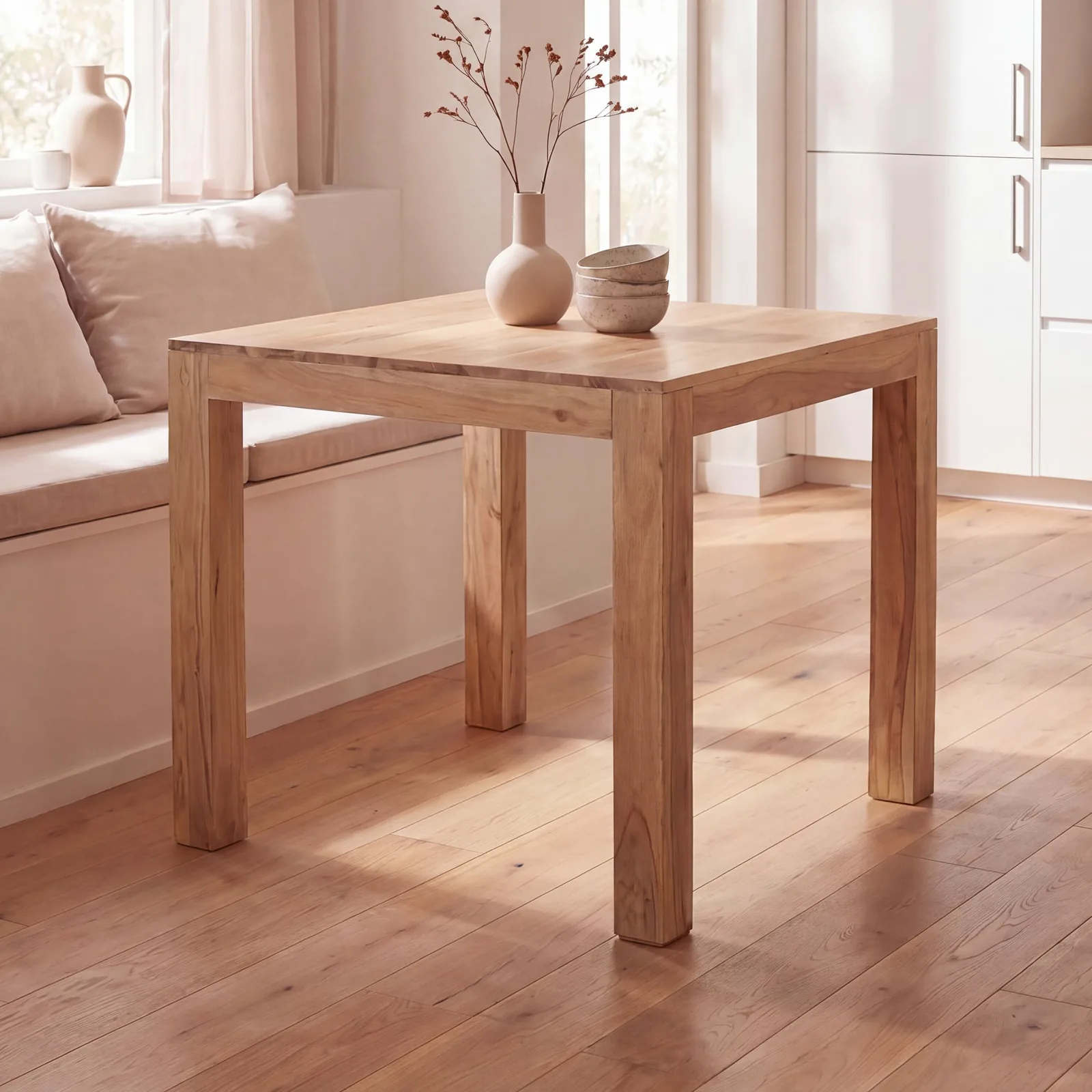 FineBuy Esstisch, Braun – 80 cm
