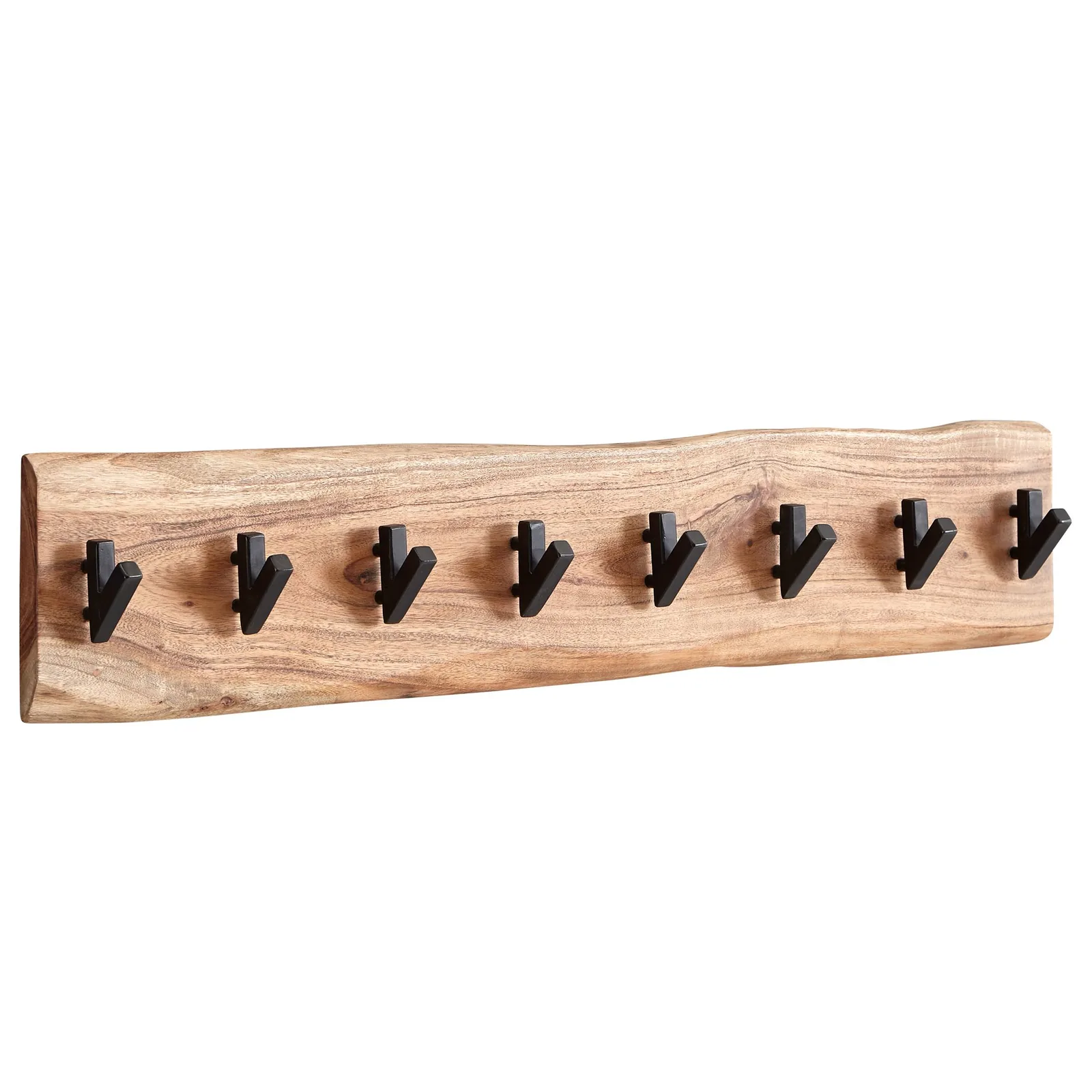 FineBuy Wandgarderobe Akazie Massivholz Baumkante Garderobenpaneel massiv Holz, Braun