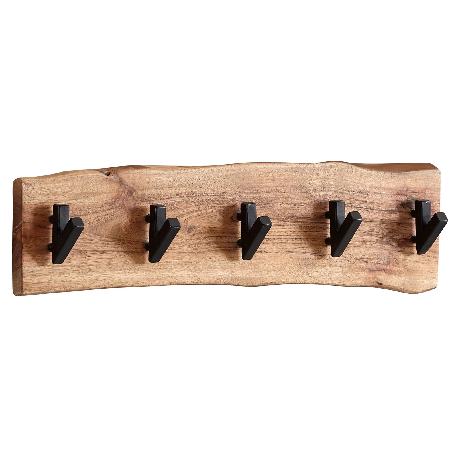 FineBuy Wandgarderobe Akazie Massivholz Baumkante Garderobenpaneel massiv Holz, Braun