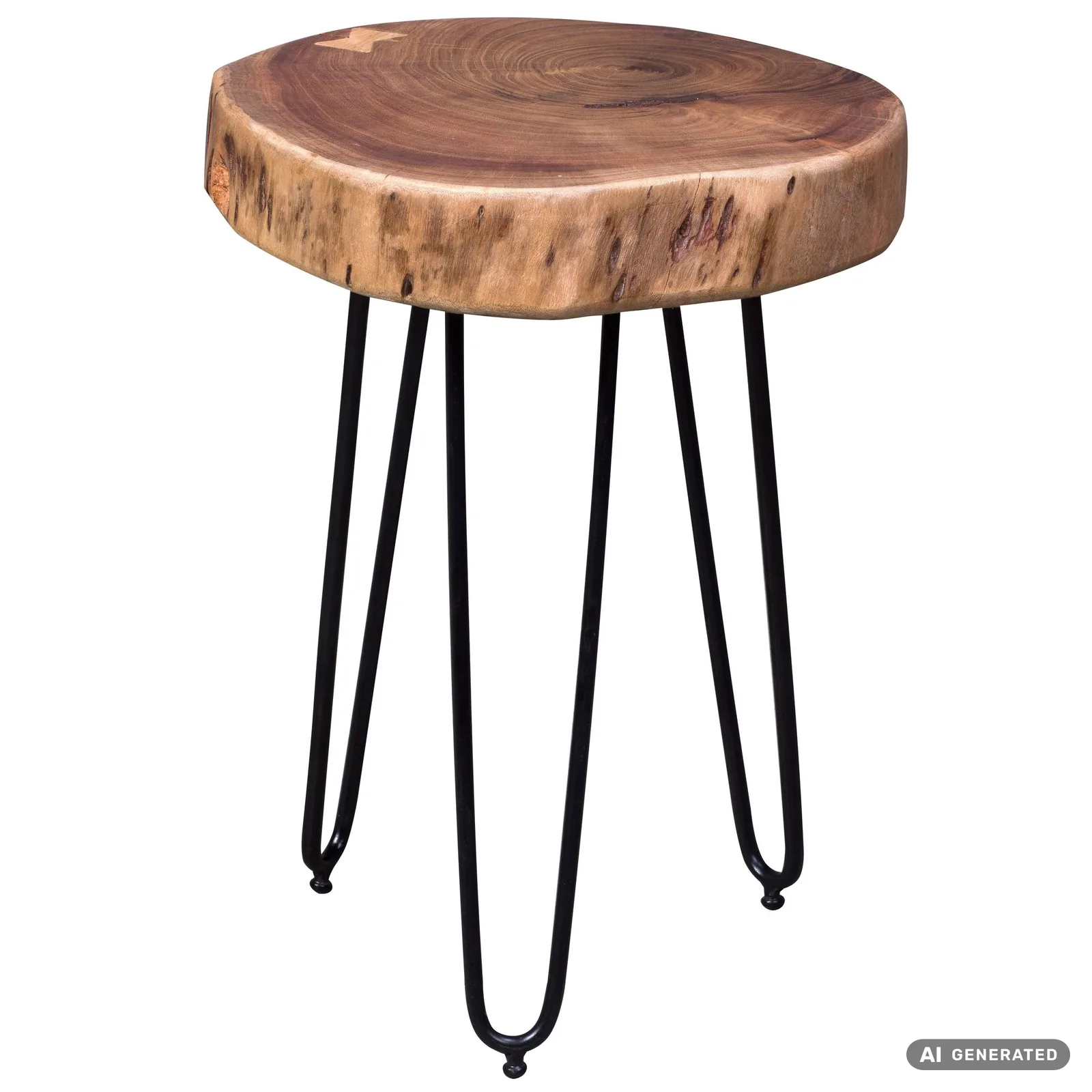 FineBuy Massivholz Akazie Beistelltisch, Braun – 35 × 35 cm