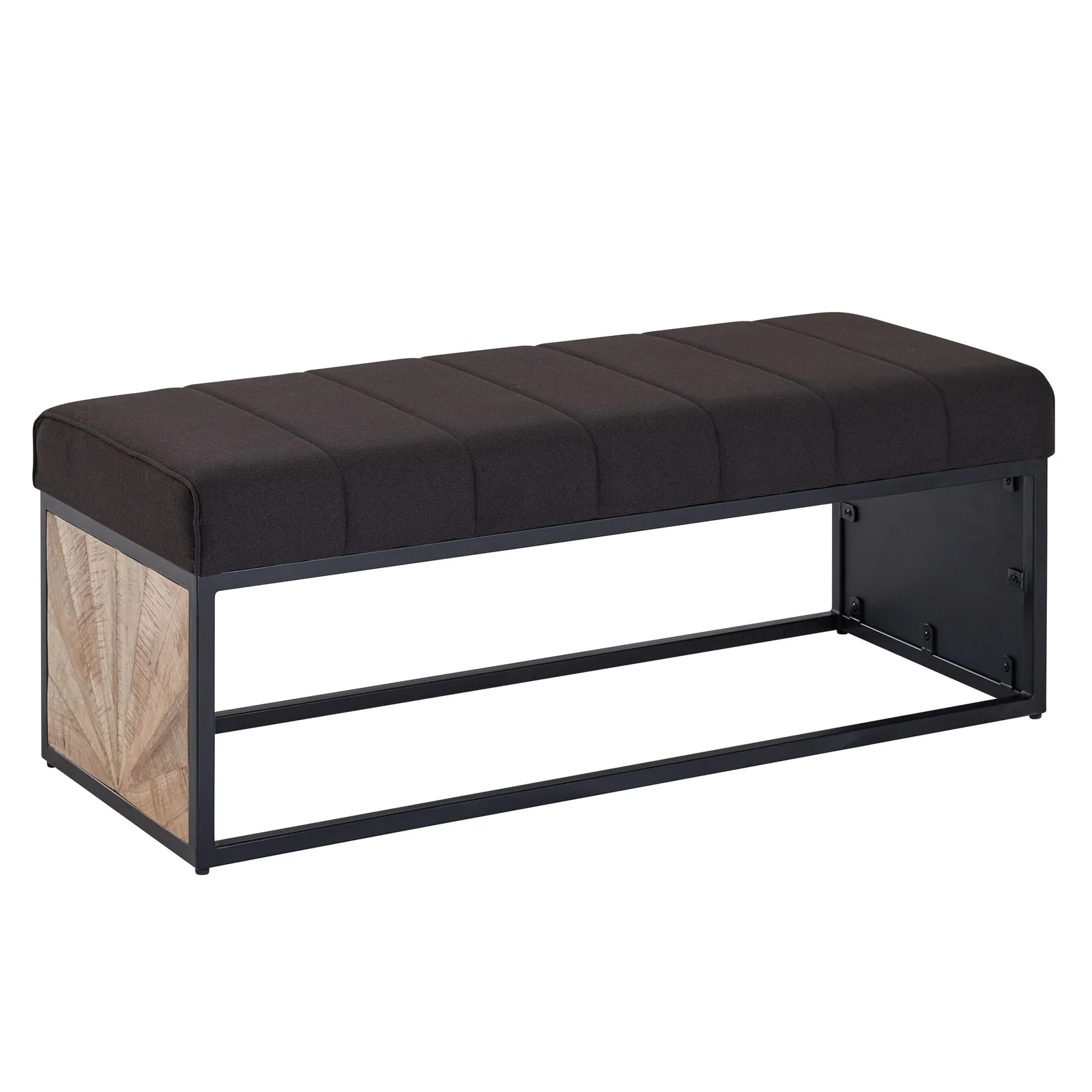 FineBuy gepolsterte Sitzbank, Schwarz – 105 cm