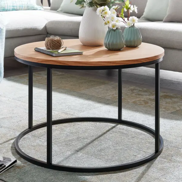 FineBuy Couchtisch aus Holz, 70 cm – für Wohnzimmer