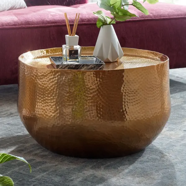 FineBuy Design Couchtisch rund 60 cm aus Metall – Handgefertigter Aluminium Wohnzimmertisch mit Hammerschlag – Orientalischer runder Alu Sofatisch FineBuy Design Couchtisch rund 60 cm aus Metall – Handgefertigter Aluminium Wohnzimmertisch mit Hammerschlag – Orientalischer runder Alu Sofatisch