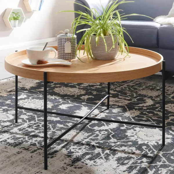 FineBuy Couchtisch aus Holz, Braun