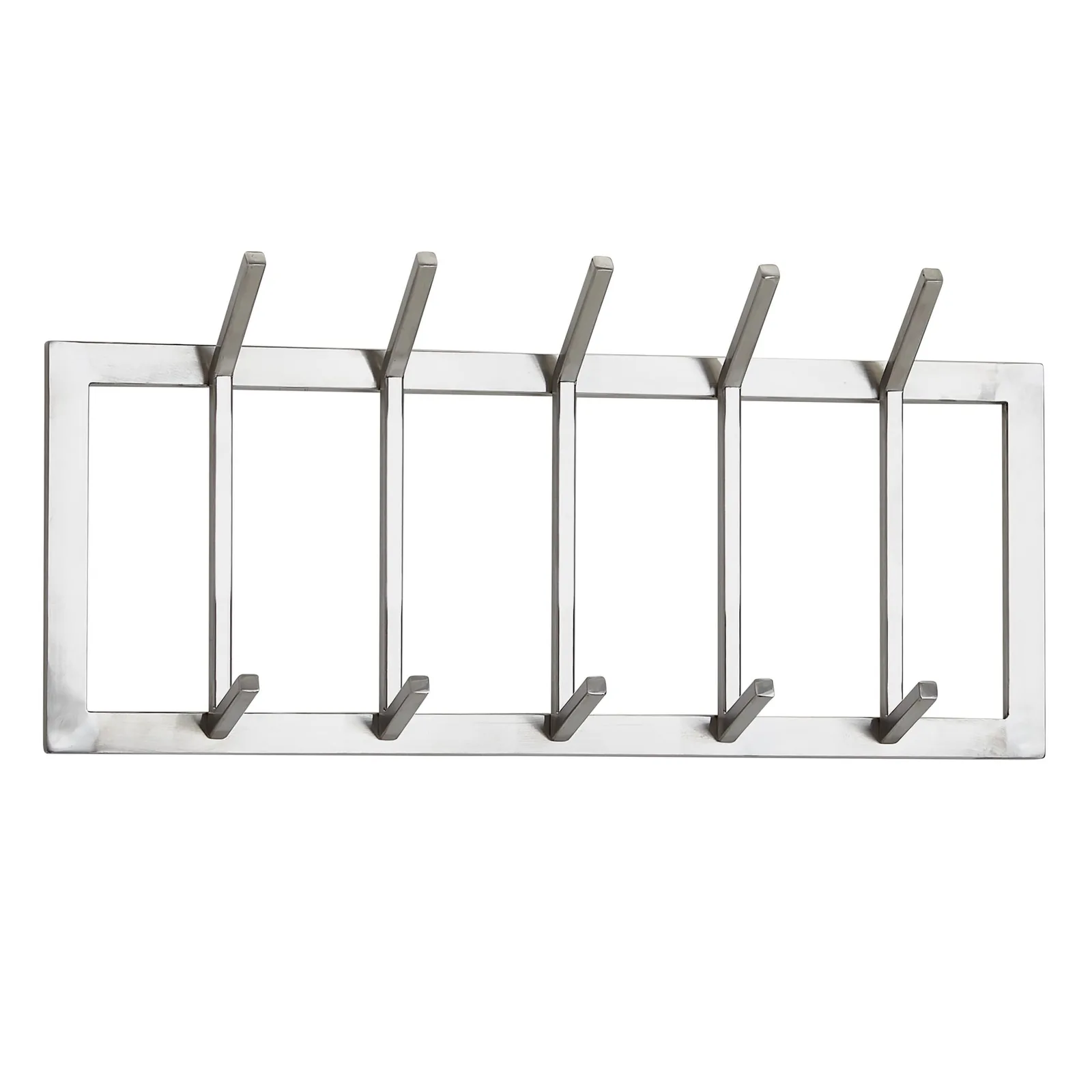 FineBuy Wandgarderobe Metall, Silber – 65 cm