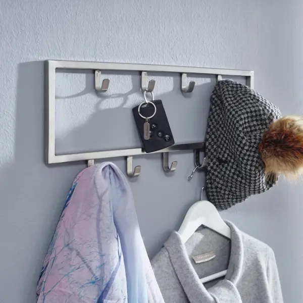 FineBuy Wandgarderobe Metall Silber Design Garderobenpaneel FineBuy Wandgarderobe Metall Silber Design Garderobenpaneel