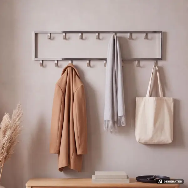FineBuy Wandgarderobe Metall Silber Design Garderobenpaneel FineBuy Wandgarderobe Metall Silber Design Garderobenpaneel