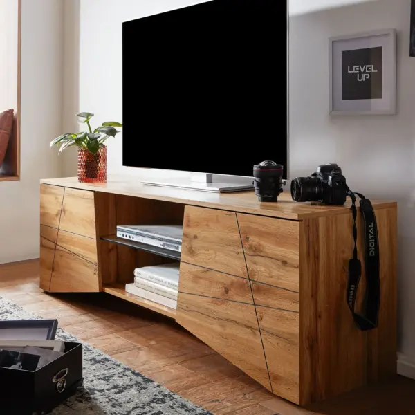 FineBuy Lowboard aus Holz, Braun – 160 × 50 × 40 cm