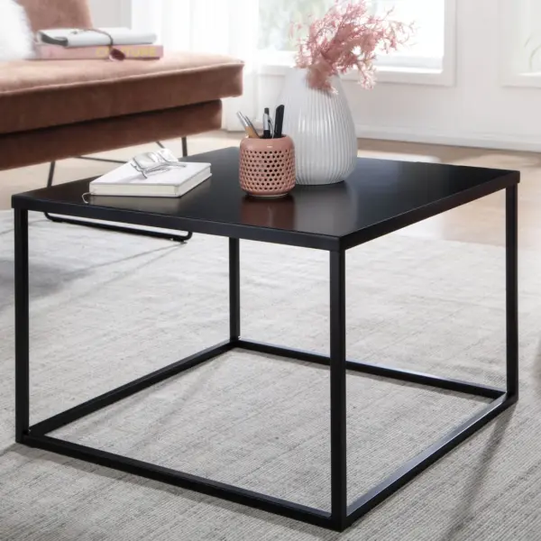 FineBuy Couchtisch aus Alu, 60 × 60 cm – für Wohnzimmer Aluminium