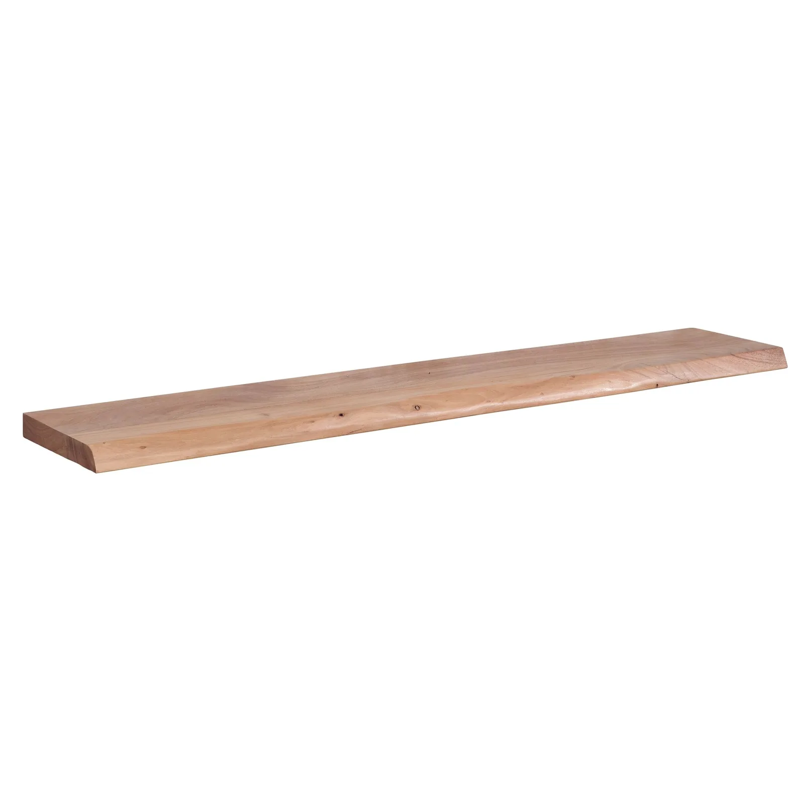 FineBuy Wandregal mit Baumkante Akazie Massivholz, Braun