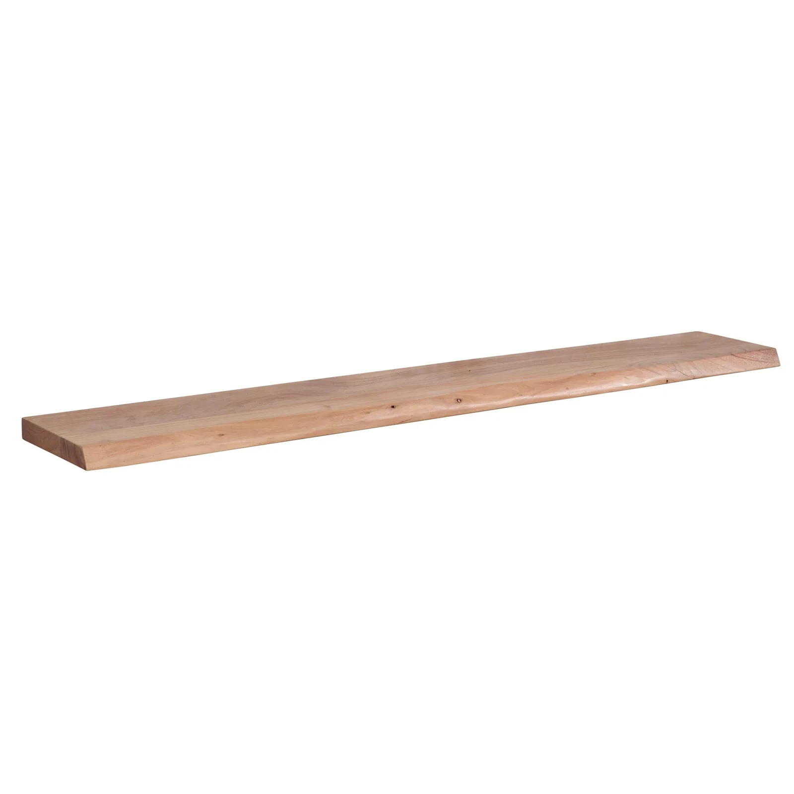 FineBuy Wandregal mit Baumkante Akazie Massivholz, Braun