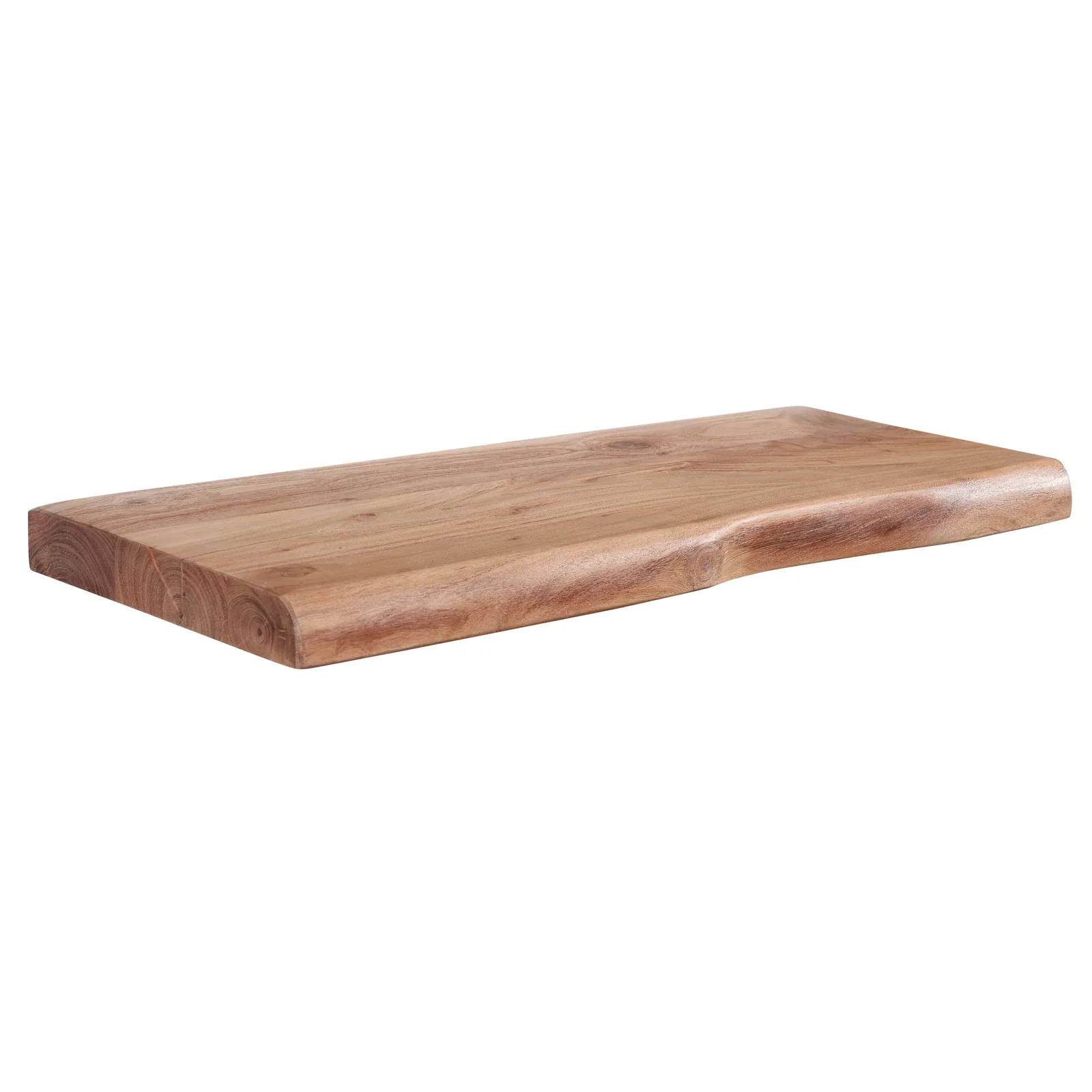FineBuy Wandregal mit Baumkante Akazie Massivholz, Braun