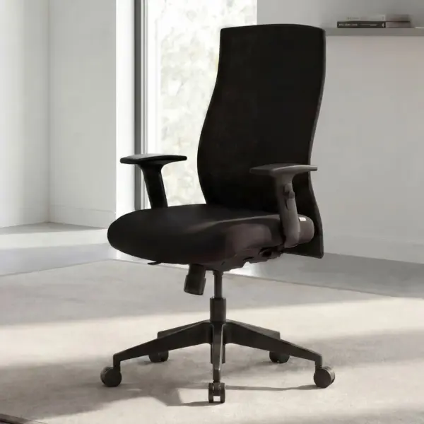 FineBuy Bürostuhl Bezug Stoff, Schwarz FineBuy Bürostuhl Bezug Stoff, Schwarz