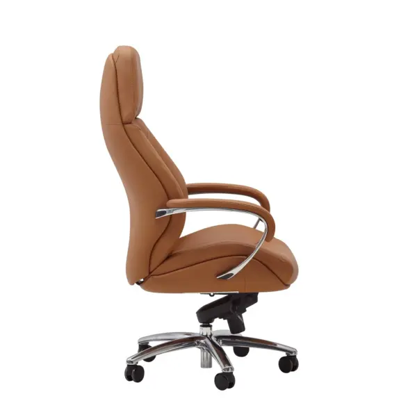 FineBuy Design Bürostuhl Bezug Echtleder Caramel Schreibtischstuhl bis 120 kg, Braun FineBuy Design Bürostuhl Bezug Echtleder Caramel Schreibtischstuhl bis 120 kg, Braun